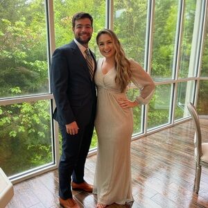 Gold Sparkly Long Sleeve Gown